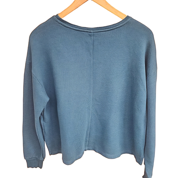 Disney by Lauren Conrad M Coquette Blue Sequin Floral Apple Hummingbird Top - Picture 4 of 7